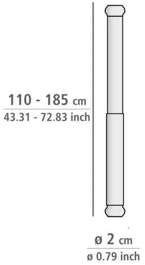 WENKO 19209100 - Bară de duș 18,5 x 2 cm, albă