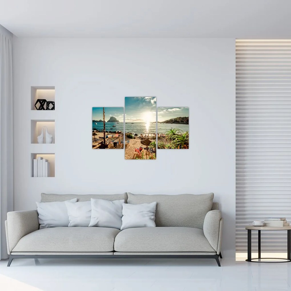 Tablou - Plajă cu oameni (90x60 cm)