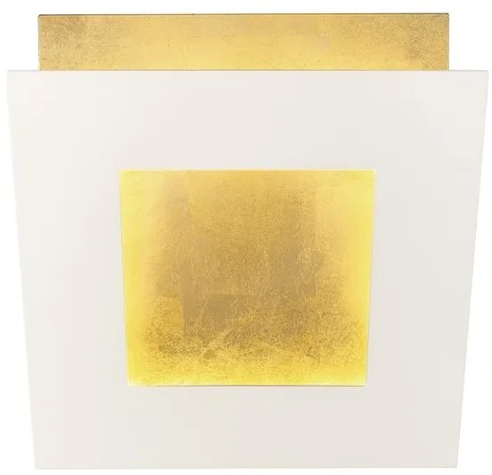 Aplica de perete LED design ambiental DALIA 18x18cm, alb/ auriu