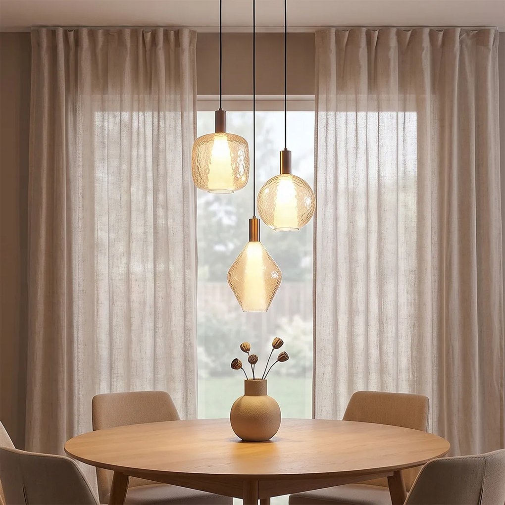 Lampă suspendată de design bronz închis 3 lumini - Ard