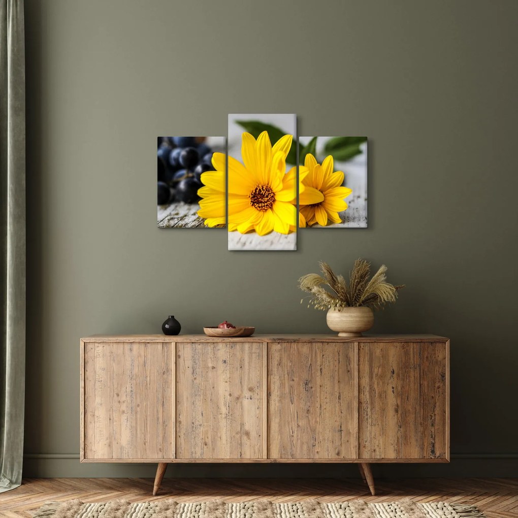 Tablou cu floare galbenă (90x60 cm)