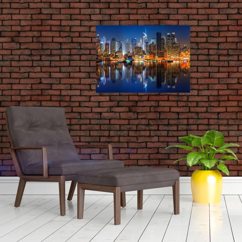 Tablou cu Manhattan noaptea (70x50 cm)