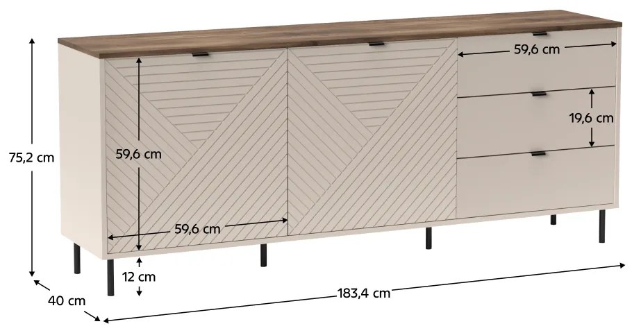 Comoda, casmir stejar castello, EYCO 2D3S