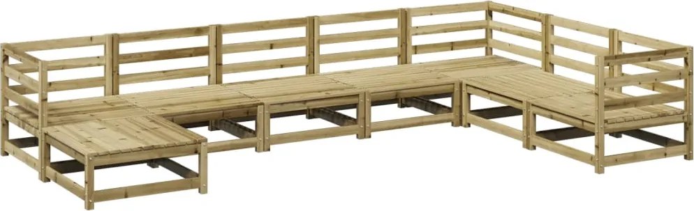 vidaXL Set canapea de grădină, 8 piese, lemn de pin tratat