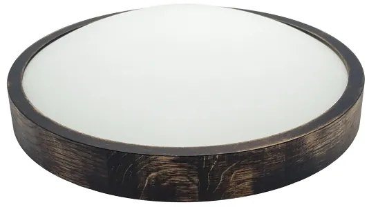 Plafonieră OAK SMOKY SLIM, Ø 37 cm, 2xE27, 15W, 230V, stejar/maro închis