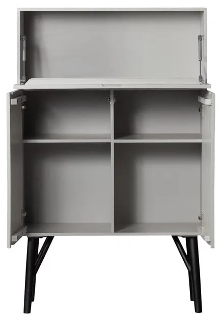 Dulap vinotecă gri deschis din lemn de mango 90x146x46 cm Carved – WOOOD