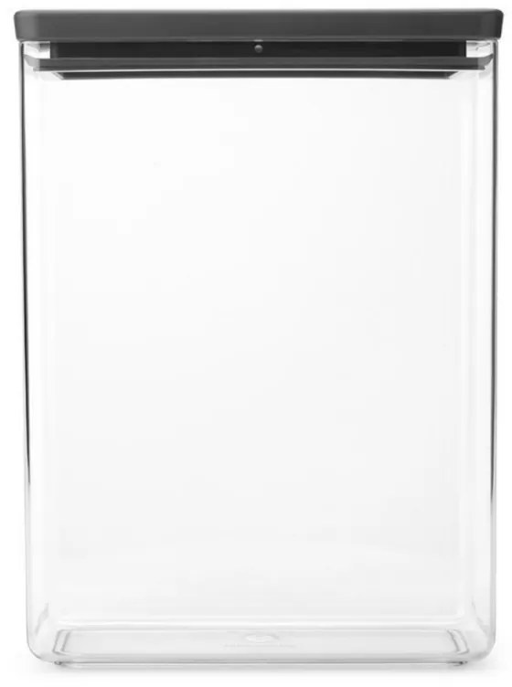 Cutie de depozitare Brabantia Tasty+ Stackable 1008877, 5,4 l, Sigiliu din silicon, Fara BPA, Gri închis