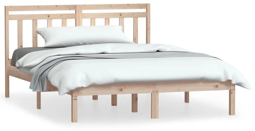 3100594 vidaXL Cadru de pat, 150x200 cm, lemn masiv, King Size