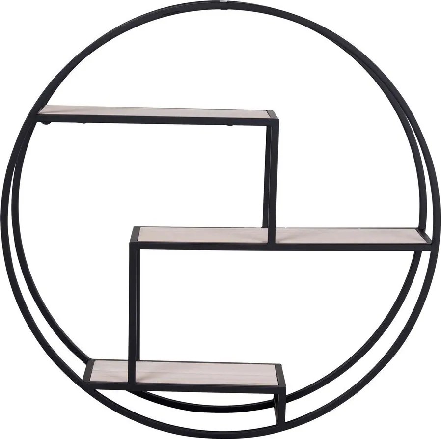 Raft negru/în culoare naturală etajat din lemn masiv de paulownia 62 cm Rotterdam – House Nordic