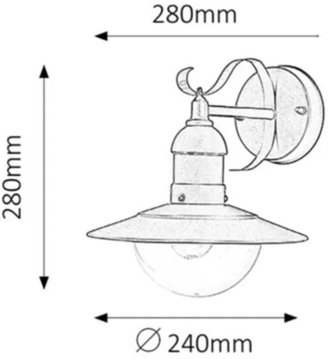 Brilagi - Aplica de exterior MOLDE 1xE27/60W/230V IP44 negru