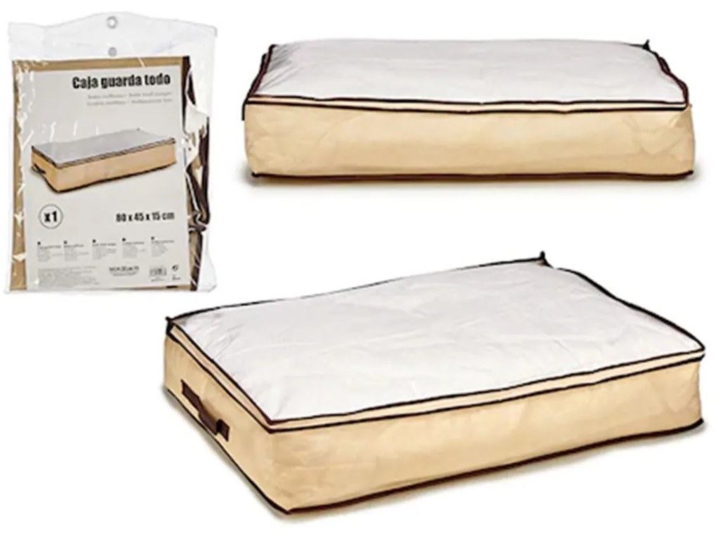 Husa cu manere pentru depozitare haine sau textile dormitor Crem 80 x 45 x 15 cm