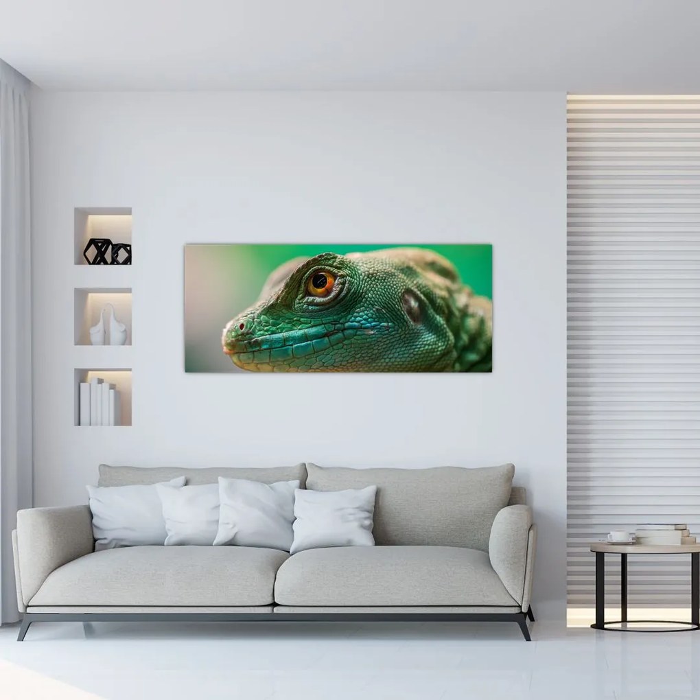 Tablou detailat cu o șopârlă (120x50 cm)