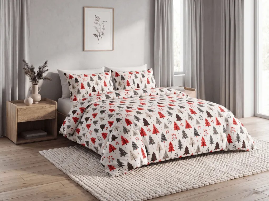 Lenjerie de pat din microfibra MERRY TREE colorata Dimensiune lenjerie de pat: 2 buc 70 x 90 cm | 200 x 220 cm