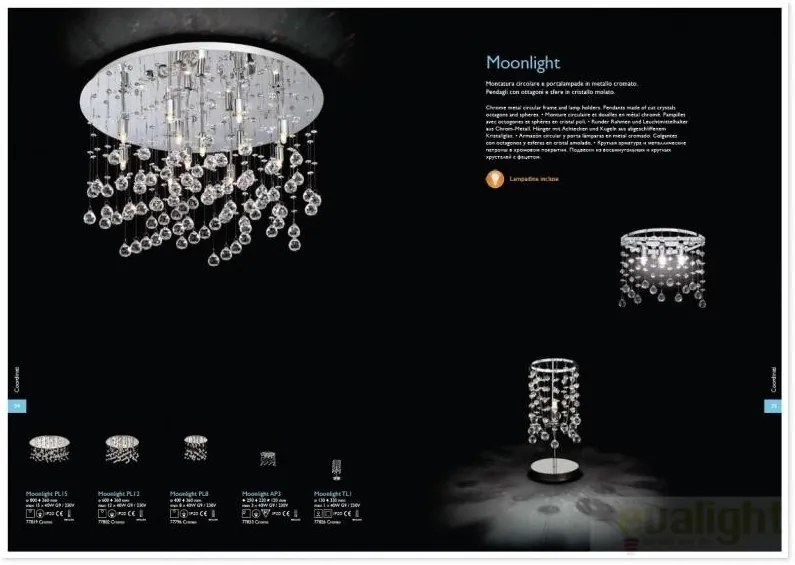 Plafonier cristal Venezian diam. 40cm MOONLIGHT PL8 077796