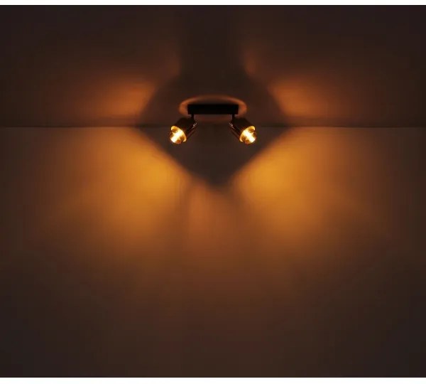 Spot MILLEY 2xE27/40W/230V negru/alamă Globo 15560-2