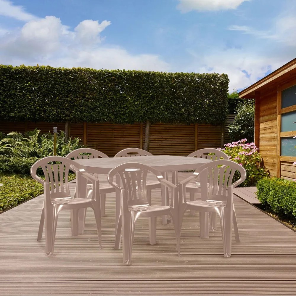 Set de mobilier de grădină Elma 6+1 în culoarea cappuccino