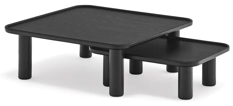 Set 2 măsuțe auxiliare Teulat Nest, negru