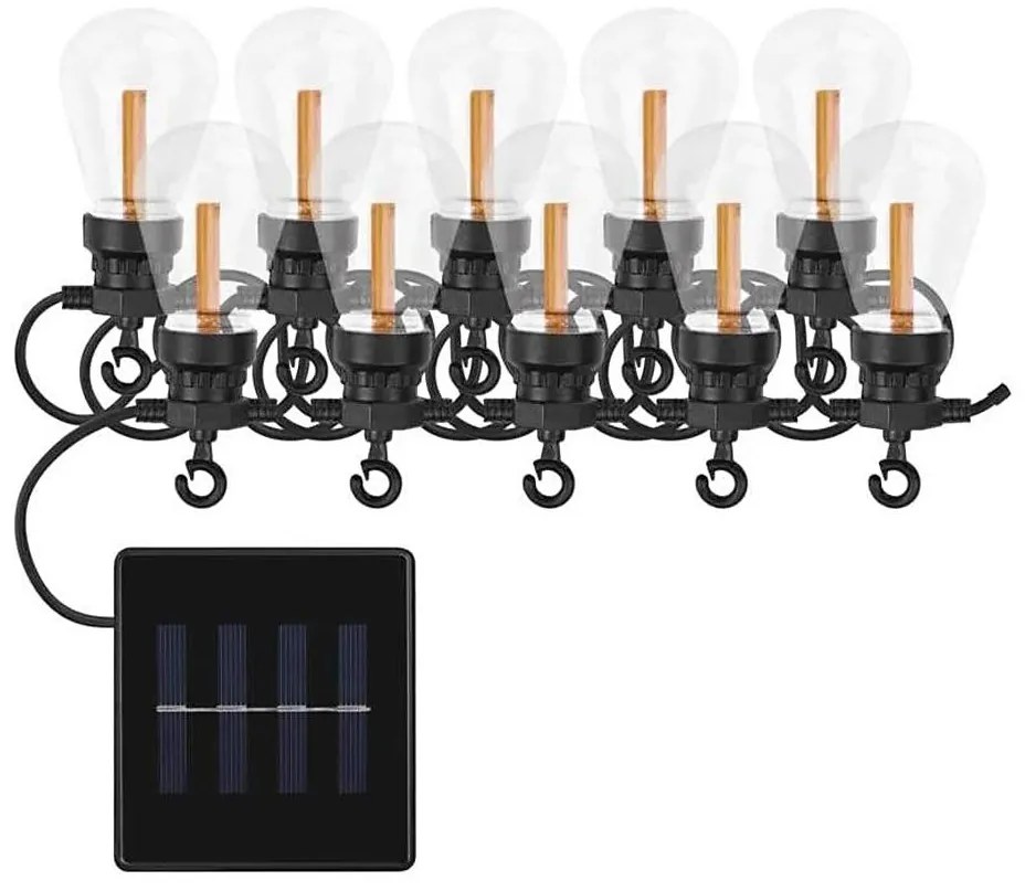 Ghirlandă solară decorativă cu 10 LED-uri, 0,6 W/1,2 V, 4,5 m, IP44, 800 mAh