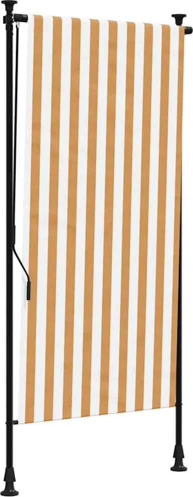 vidaXL Jaluzea rulou de exterior portocaliu/alb 120x270 cm textil/oțel