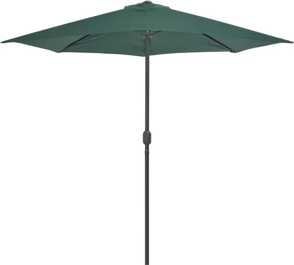 Umbrelă de soare pentru balcon cu tijă aluminiu verde 270x135cm