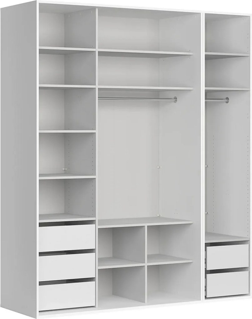 Dressing FLEX, alb, PAL, 200x66x240 cm