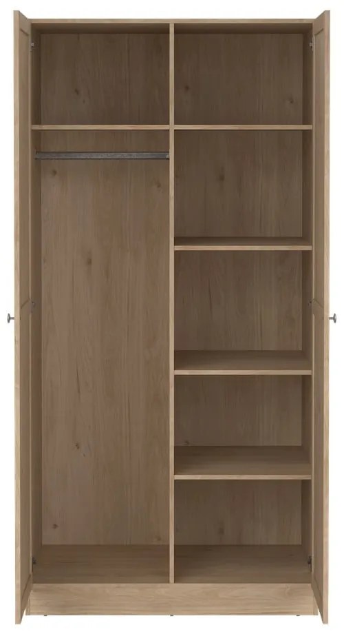 Șifonier în culoare naturală cu aspect de lemn de stejar 99x200x62 cm Billund – Tvilum