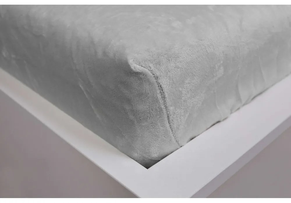 Cearceaf gri din micropluș cu elastic 180x200 cm – Jerry Fabrics