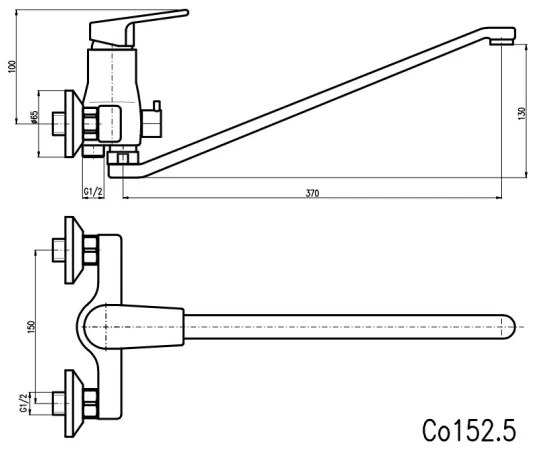 RAV Slezák CO152.5 - Baterie pentru cadă COLORADO, crom lucios