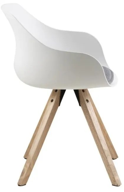 Set 2 scaune cu picioare din lemn de arbore de cauciuc Actona Tina, alb