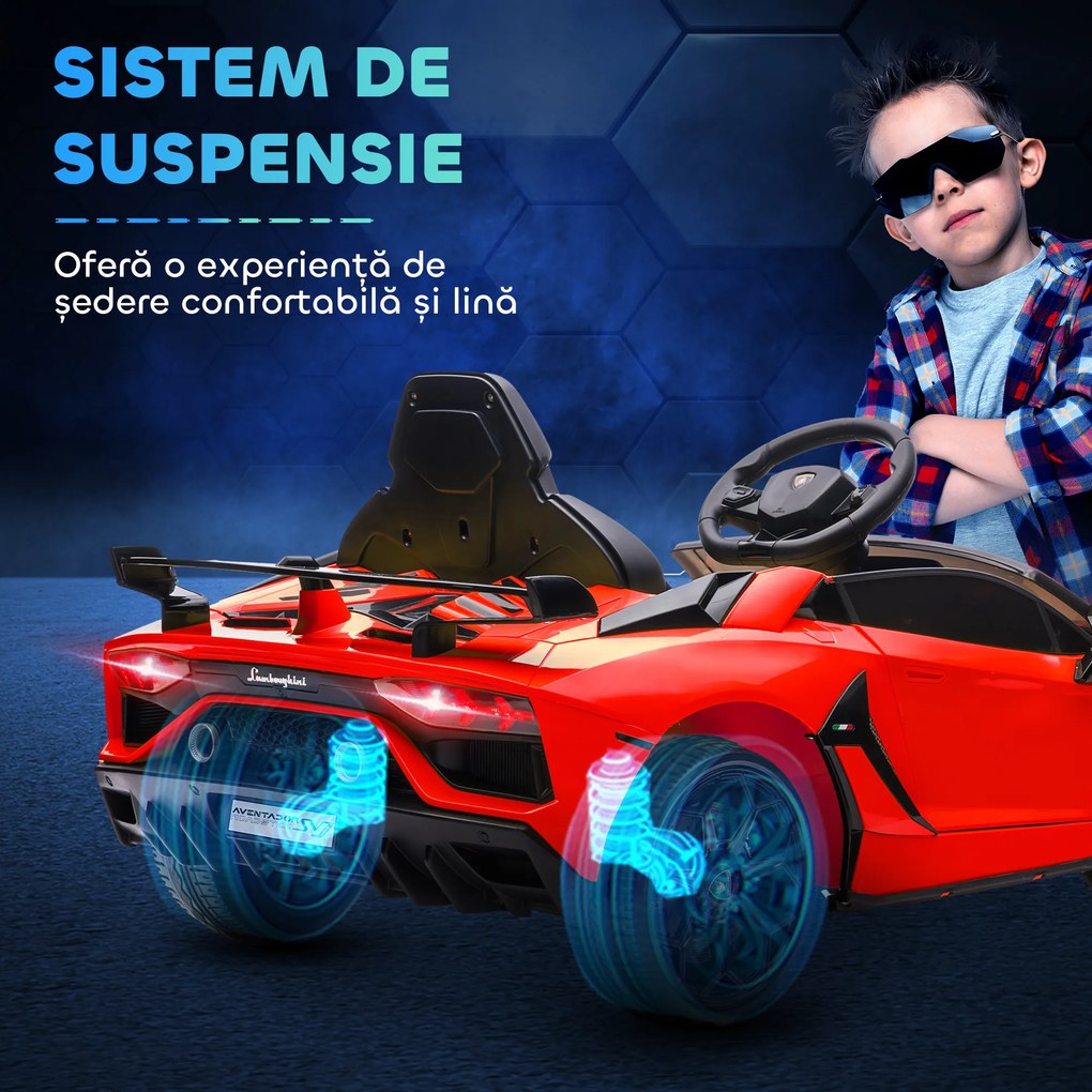 HOMCOM Mașinuță Electrică pentru Copii 3-5 Ani cu Uși Fluture, Mașinuță Electrică cu Telecomandă, 107,5x63x42 cm, Roșu | Aosom Romania