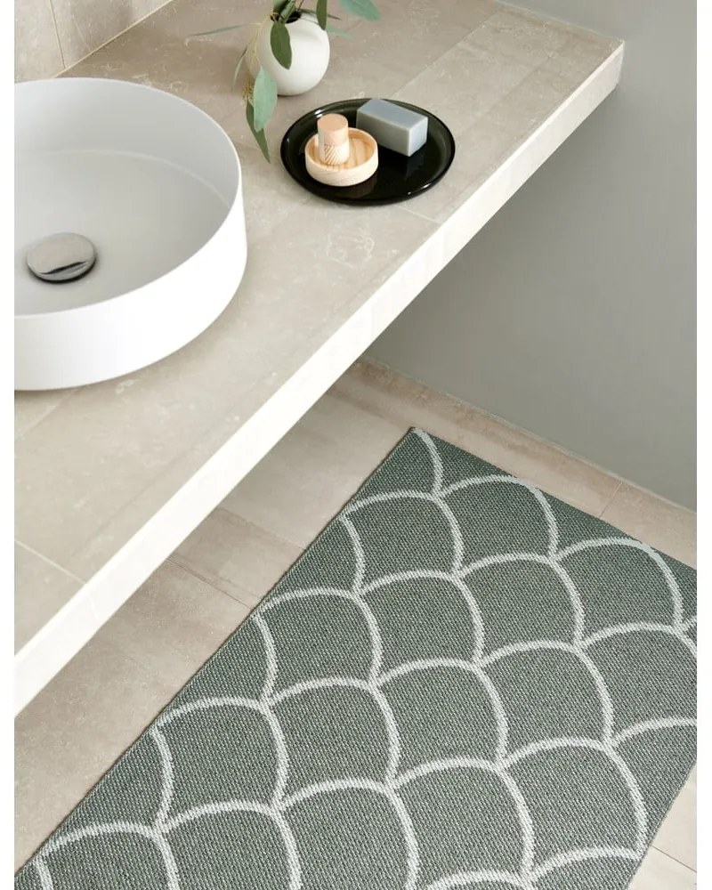 Covor pentru exterior și interior verde 70x50 cm Kotte Army Sage – Pappelina