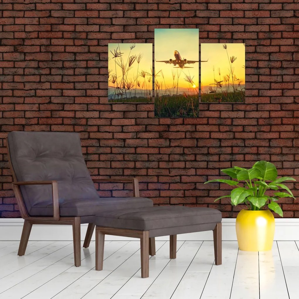 Tablou cu avionul ridicându-se spre zbor (90x60 cm)