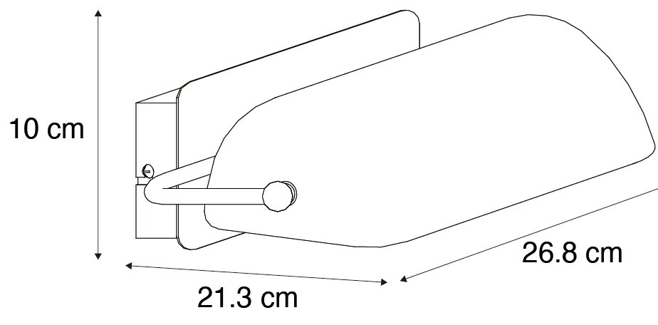 Aplică clasică de perete bronz închis cu sticlă verde - Banker