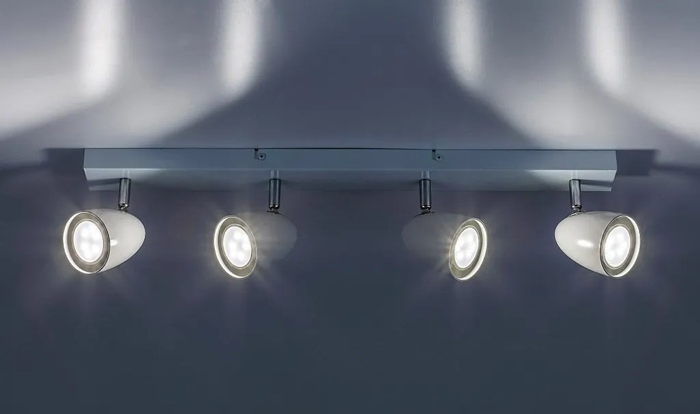 Plafoniera cu Spot-uri Directionabile, 4xGU10, Perico alba