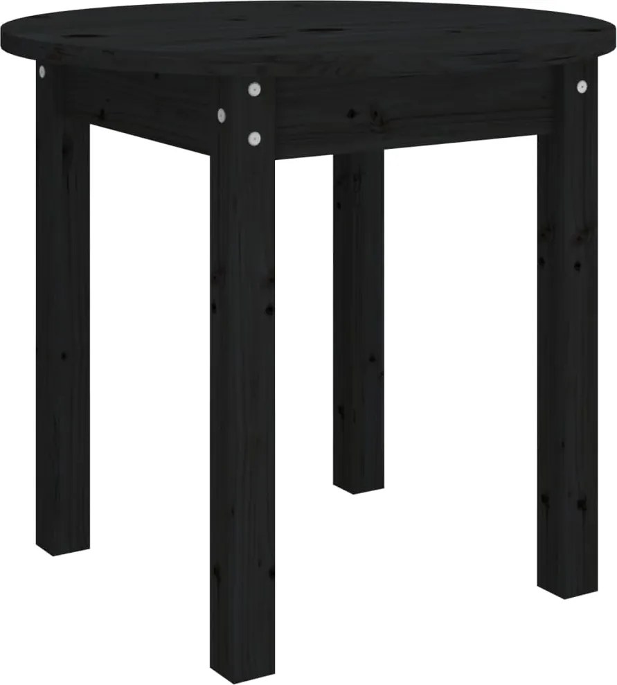 vidaXL Măsuță de cafea, negru, Ø 45x40 cm, lemn masiv de pin