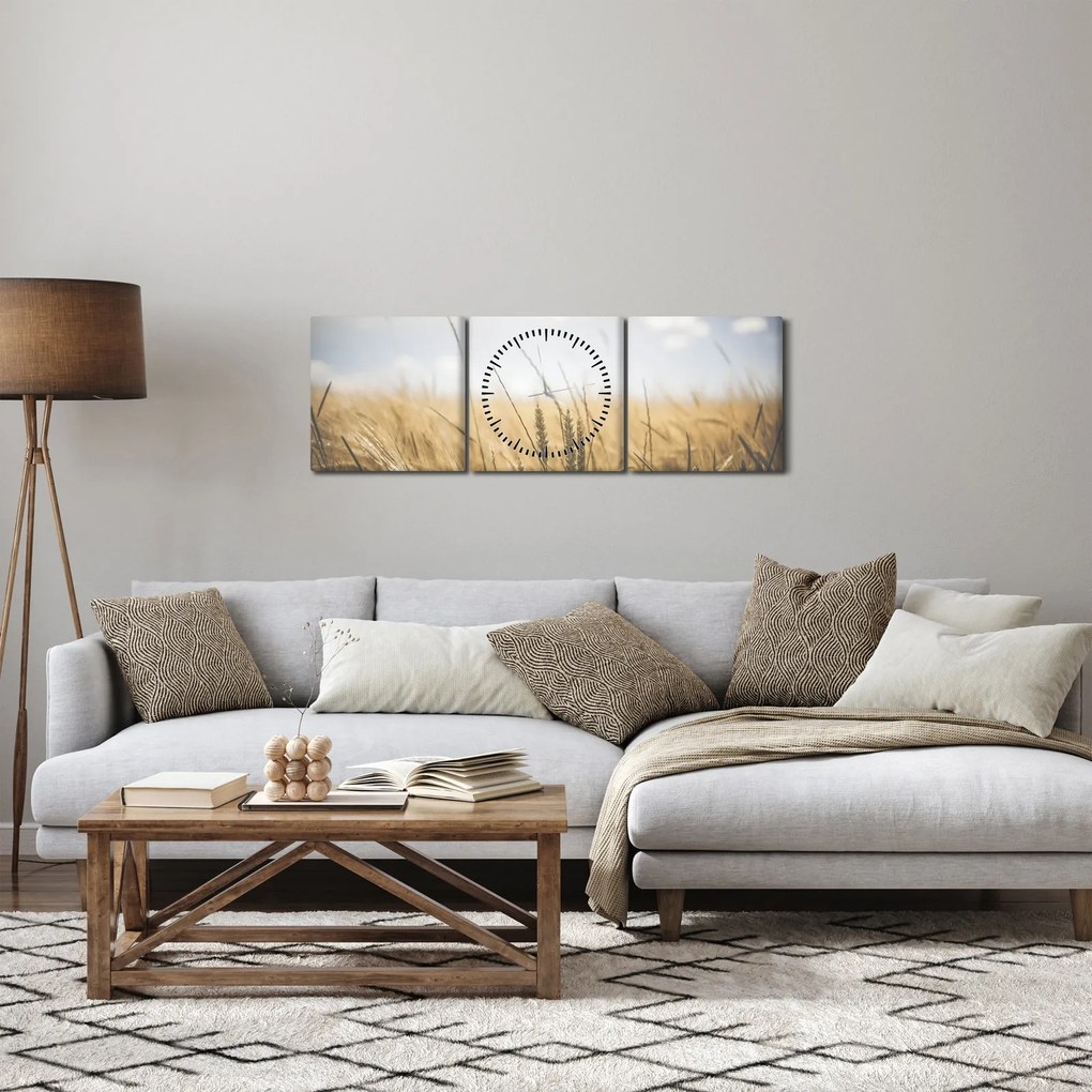 Tablou cu grâne (cu ceas) (90x30 cm)