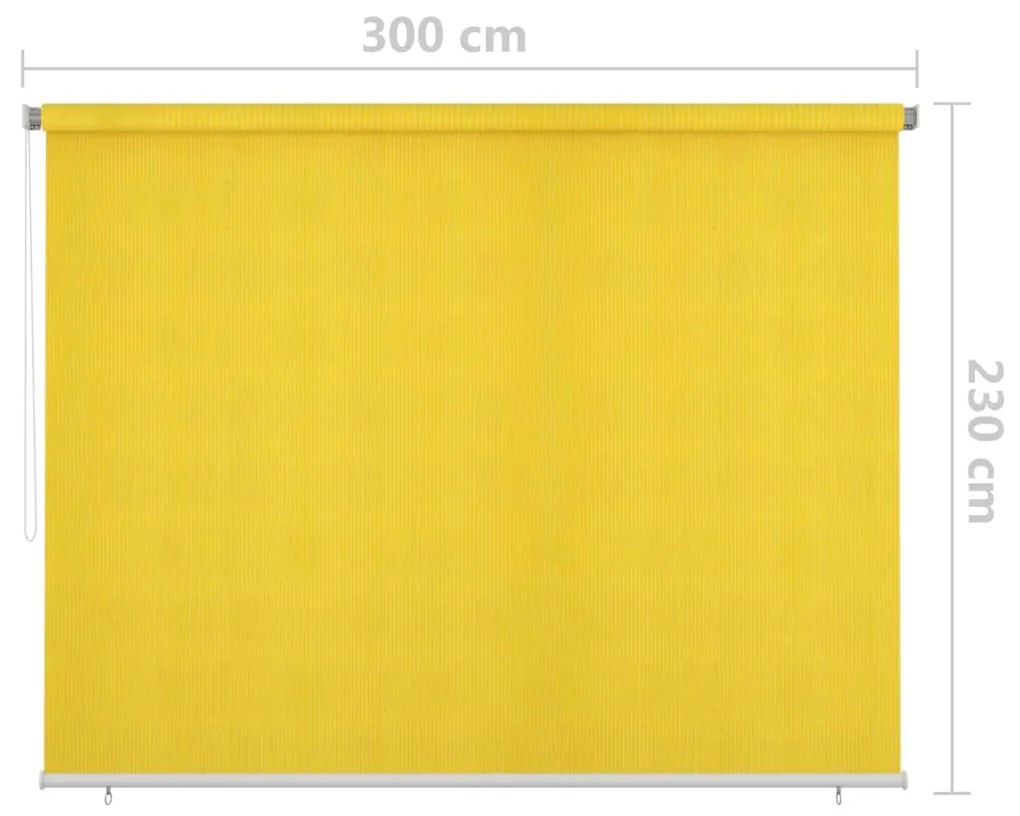 Jaluzea tip rulou de exterior, 300 x 230 cm, galben Galben, 300 x 230 cm