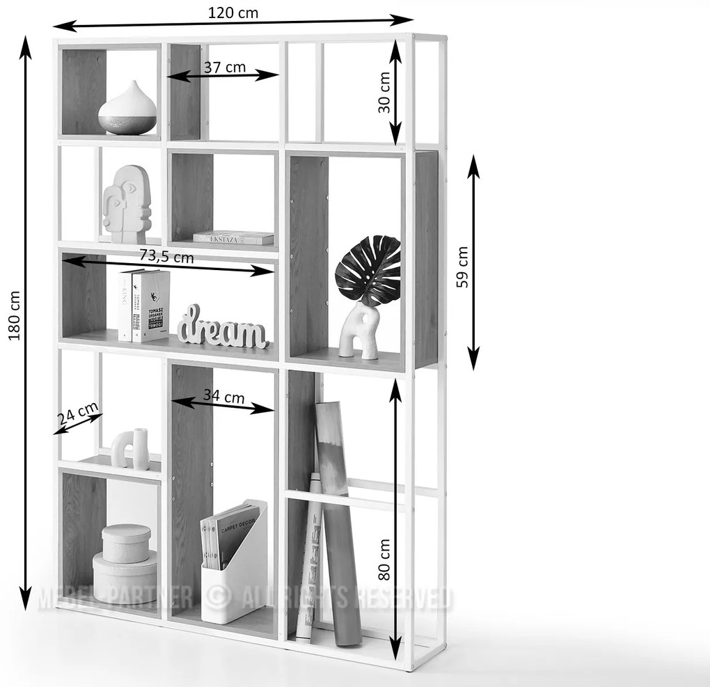 Raft Julia (stejar + alb). Promo -6%. 1111366