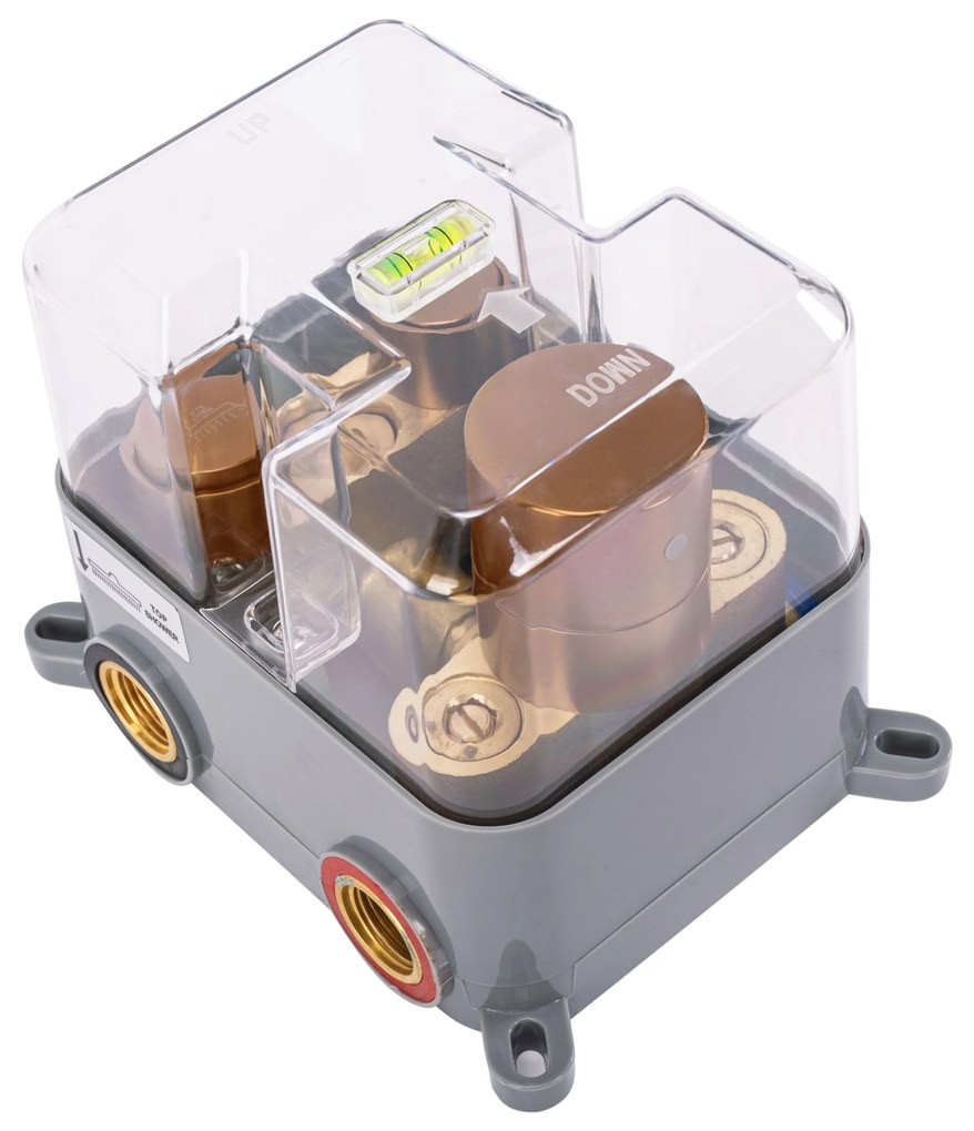 Set de duș incastrat Rea LUNGO COPPER BRUSH + BOX cu termostat