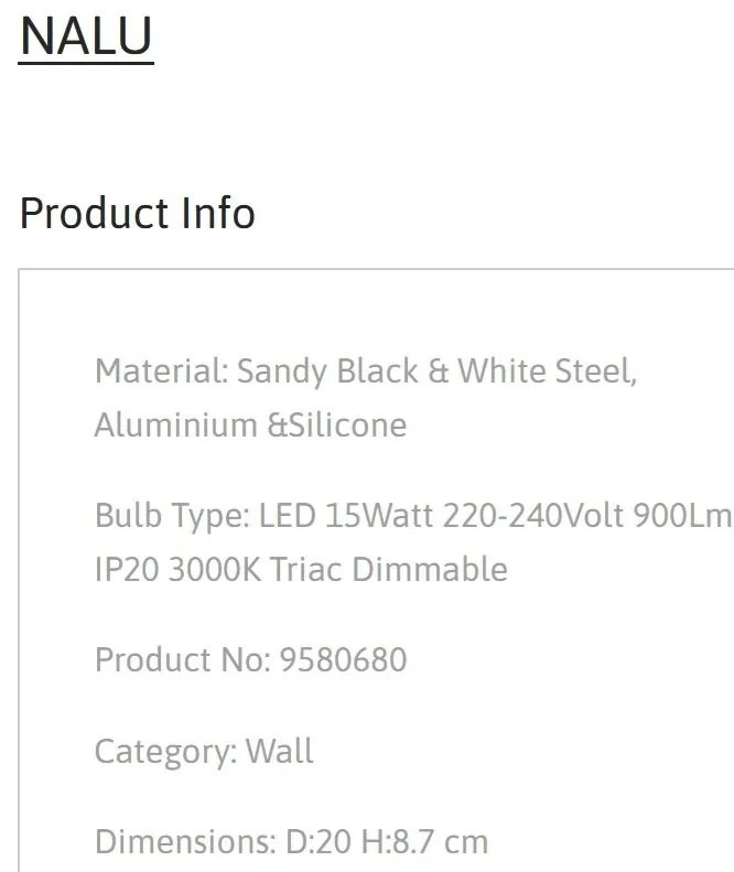 Aplica LED stil ambiental NALU diametru-20cm, 3000K NVL-9580680