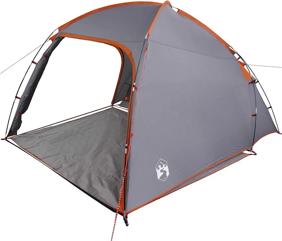 vidaXL Tent Cabină Gri și Portocalie 370 x 230 x 185 cm tafta