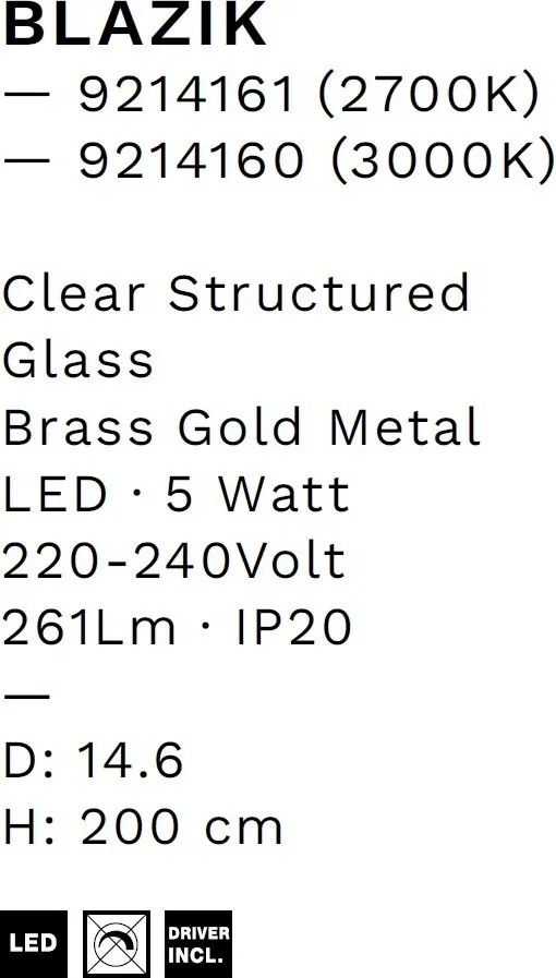 Pendul LED design decorativ 3000K BLAZIK