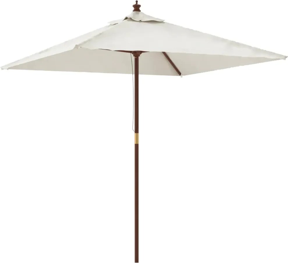 vidaXL Umbrelă soare de grădină stâlp din lemn nisipiu 198x198x231 cm