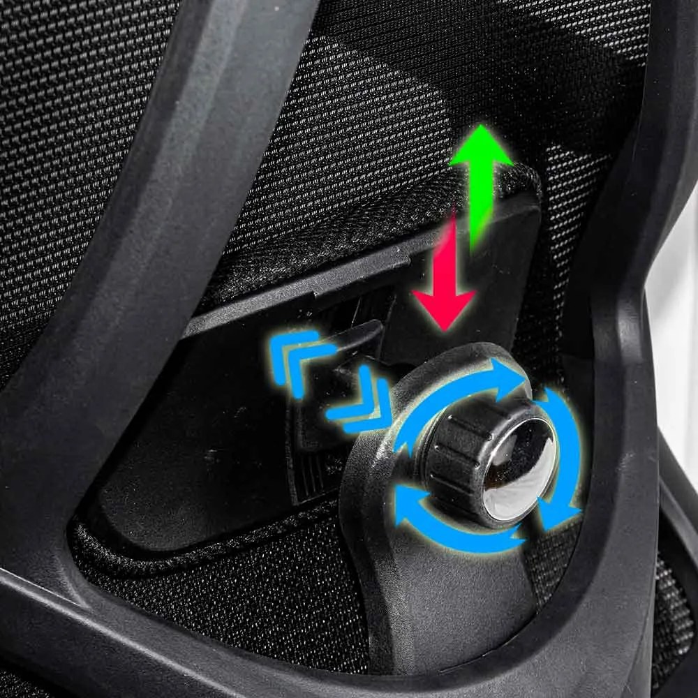 Scaun ergonomic negru cu tetiera, brate si suport lombar reglabile OFF 987