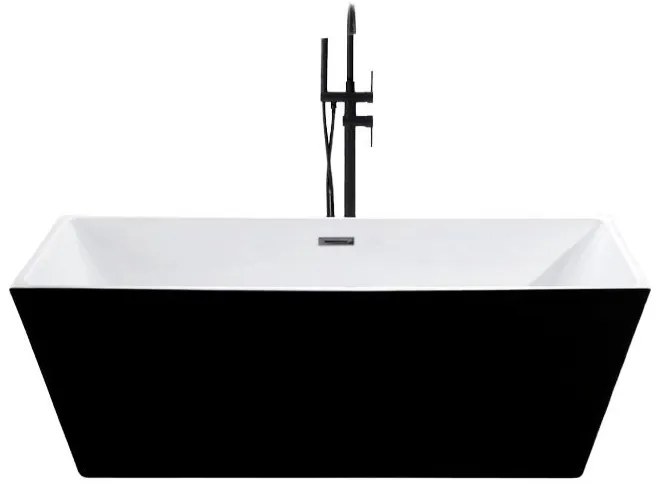 CUBE Cadă de baie freestanding, alb-negru, 170x75x58 cm