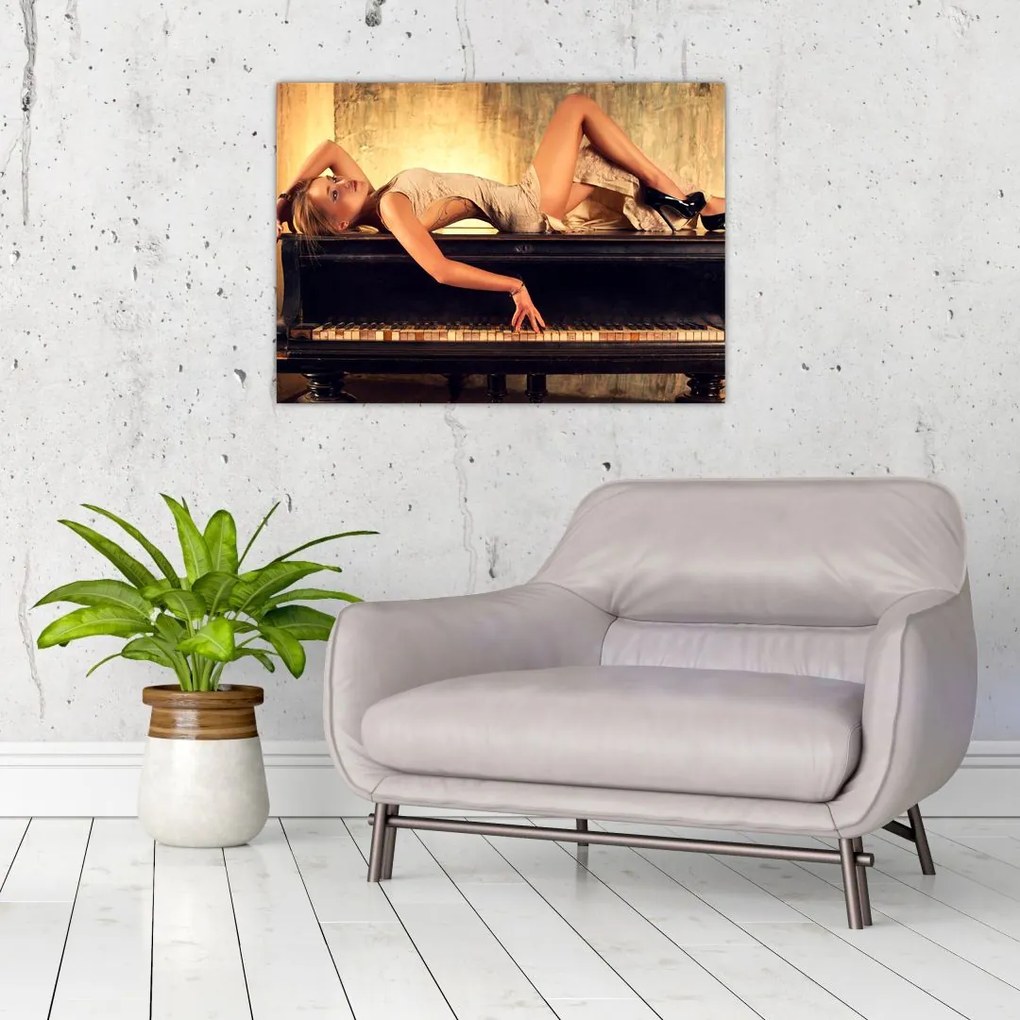 Tablou - Femeia și pian (70x50 cm)