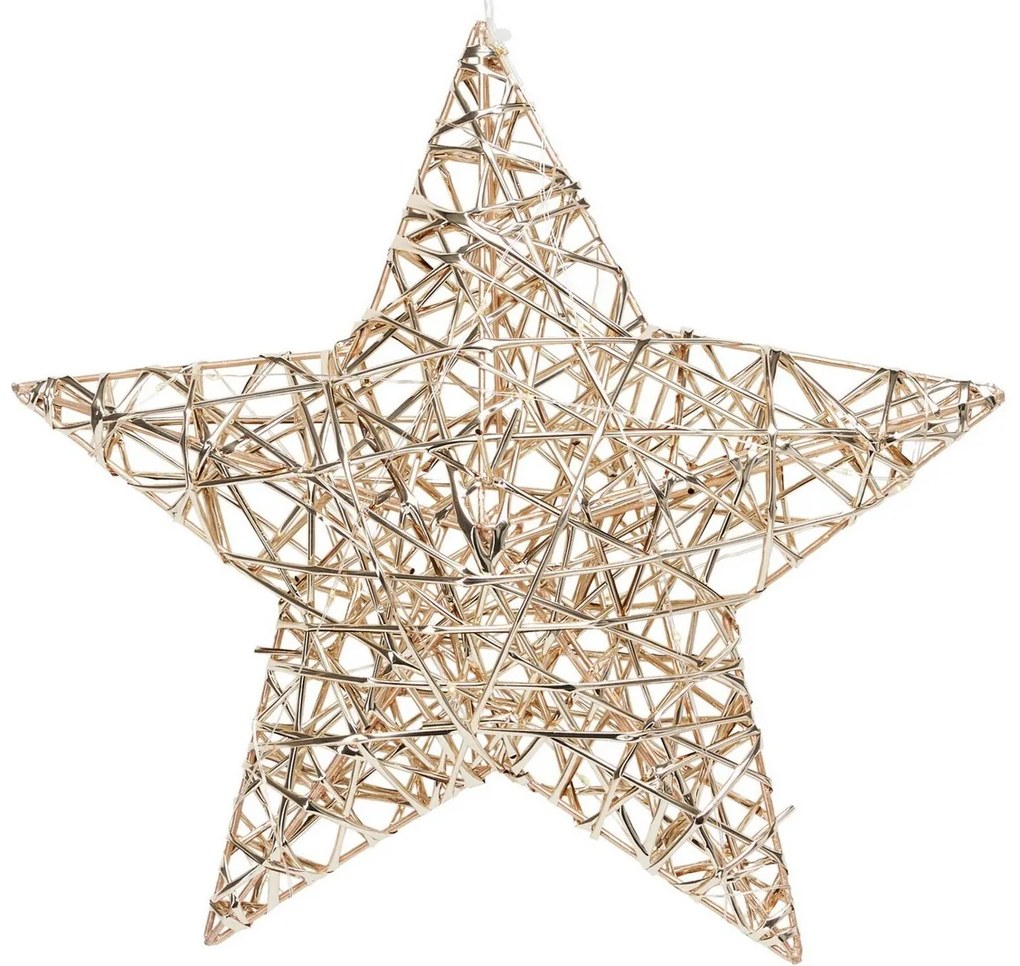 Stea luminoasă de Crăciun Champagne, 30 x 30 cm,20 micro LED, cu baterii