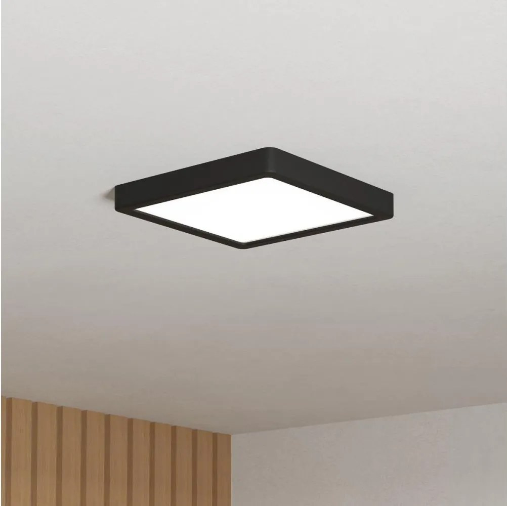 Eglo 901329 - Plafon LED pentru baie FUEVA, 10,5 W, 230 V, 22 x 22 cm, IP44, negru