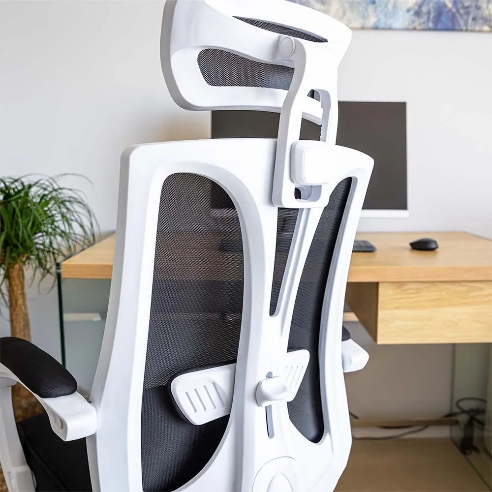 Scaun ergonomic OFF 420 negru, suport picioare și tetieră 2D