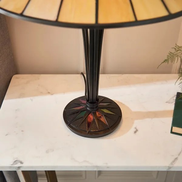 Lampă de masă Tiffany Endon 64045 Dark Star 2xE27/60W/230V Ø 49 cm